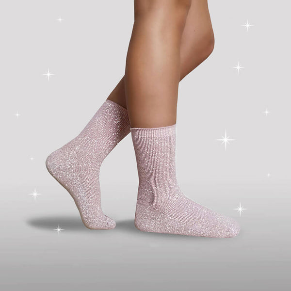 Hvide Glimmer Strømper ← Køb de klassiske fine glitter sokker her Glitterfox.dk