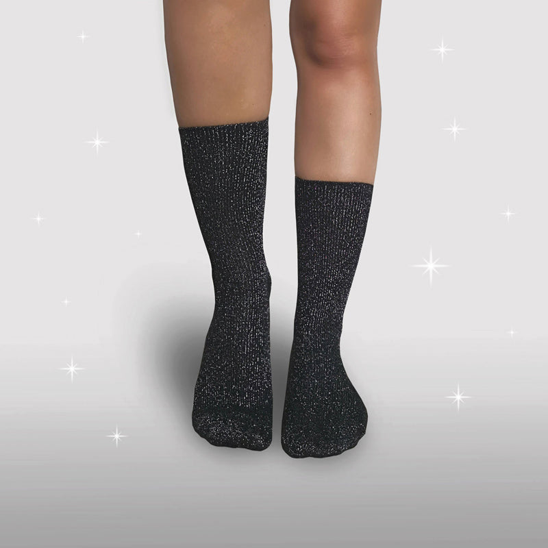 Kassér hovedlandet romersk Sorte Glimmer Strømper ← Køb de klassiske glitter sokker her – Glitterfox.dk